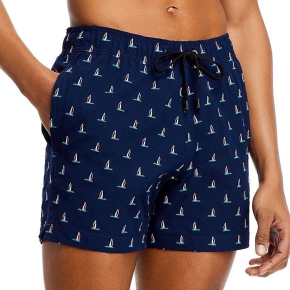 ONIA ‘The Charles’ Luxury Swim Trunks Embroidered Boats Medium - Picture 1 of 15
